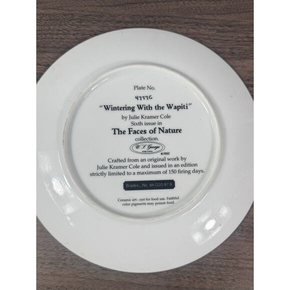 The Faces of Nature Plate Wintering with the Wapiti Julie Kramer Cole 4777C - Picture 2 of 4